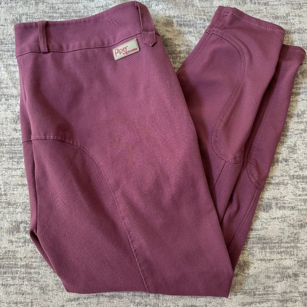 SmartPak Piper 38R Lavender Purple w/ Tan Suede Knee Patch Breeches